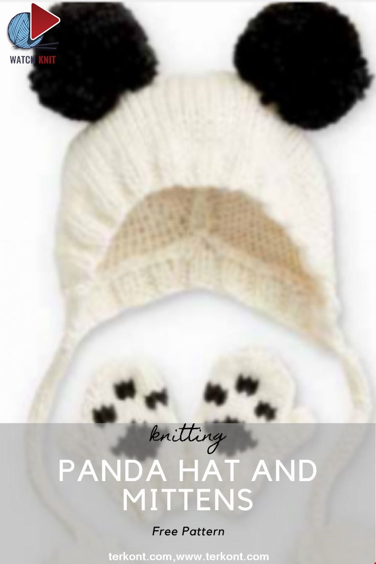Panda Hat and Mittens
